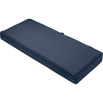 Classic Accessories Montlake Wodoodporna poduszka na ławkę/sofy ogrodowe, 137 × 46 × 8 cm, poduszka na huśtawkę, kolor Heather Indigo Blue, poduszka na tarasowy fotel dwuosobowy Classic Accessories Montlake Wodoodporna poduszka na ławkę/sofy ogrodowe, 137 × 46 × 8 cm, poduszka na huśtawkę, kolor Heather Indigo Blue, poduszka na tarasowy fotel dwuosobowy