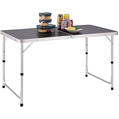 BAKAJI stół Camping Piknik szary z regulowaną wysokością, aluminiową ramą, system składany z uchwytem do łatwego transportu, idealny do ogrodu i obiadów na zewnątrz, 60x120x70cm BAKAJI stół Camping Piknik szary z regulowaną wysokością, aluminiową ramą, system składany z uchwytem do łatwego transportu, idealny do ogrodu i obiadów na zewnątrz, 60x120x70cm