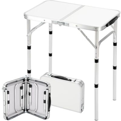 Velway Składany Stół Kempingowy 60x40cm Przenośny Aluminiowy Stół Plażowy Mały Regulowany Wysokość Na Piknik Taras Na Zewnątrz Grill Velway Składany Stół Kempingowy 60x40cm Przenośny Aluminiowy Stół Plażowy Mały Regulowany Wysokość Na Piknik Taras Na Zewnątrz Grill