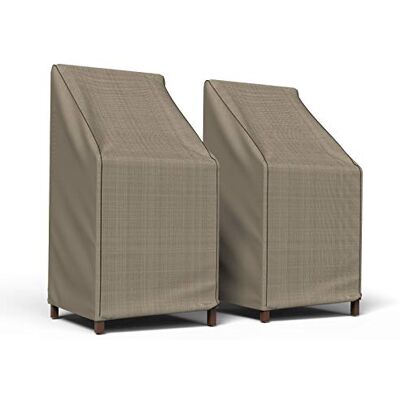 Budge P1A01PM1-2PK angielski ogród patio stos krzeseł pokrowiec na stołek barowy (2 sztuki) wytrzymałe i wodoodporne, krzesła (2-pak), jasnobrązowy tweed Budge P1A01PM1-2PK angielski ogród patio stos krzeseł pokrowiec na stołek barowy (2 sztuki) wytrzymałe i wodoodporne, krzesła (2-pak), jasnobrązowy tweed
