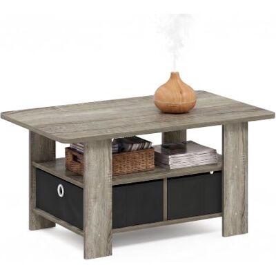 Furinno - Andrey - Szary dąb - 2 szuflady - Coffee Table Furinno - Andrey - Szary dąb - 2 szuflady - Coffee Table