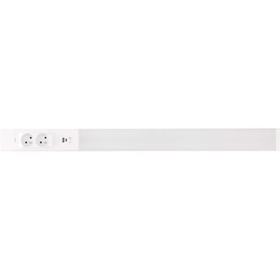 Gefom Listwa kuchenna LED 80 cm, aluminiowa listwa narożna, 18 W, 2 x gniazdo wtykowe, 2 x ładowarka USB Gefom Listwa kuchenna LED 80 cm, aluminiowa listwa narożna, 18 W, 2 x gniazdo wtykowe, 2 x ładowarka USB