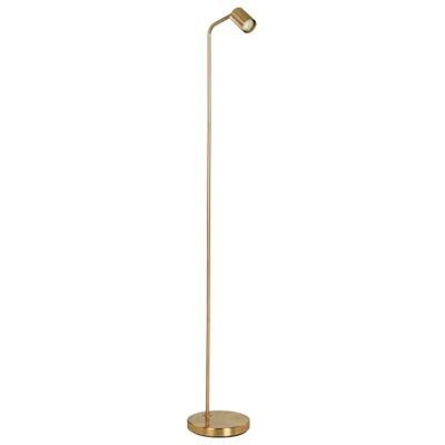 EGLO Lampa stojąca Rigomagno, oświetlenie do salonu z ruchomym reflektorem, metalowa w mosiądzu szczotkowanym, oświetlenie do czytania z oprawką GU10, 151 cm EGLO Lampa stojąca Rigomagno, oświetlenie do salonu z ruchomym reflektorem, metalowa w mosiądzu szczotkowanym, oświetlenie do czytania z oprawką GU10, 151 cm