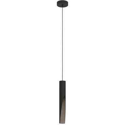 EGLO Barbotto - Czarna LED zawieszana lampa z drewnianym wnętrzem EGLO Barbotto - Czarna LED zawieszana lampa z drewnianym wnętrzem