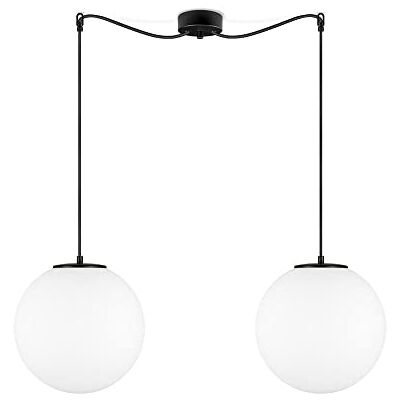 Sotto Luce Tsuki kulista lampa wisząca 2 oszronione szkło opalowe/czarne czarny kabel tekstylny 1,5 m czarna róża sufitowa 2 x e27 ø 30 cm Sotto Luce Tsuki kulista lampa wisząca 2 oszronione szkło opalowe/czarne czarny kabel tekstylny 1,5 m czarna róża sufitowa 2 x e27 ø 30 cm