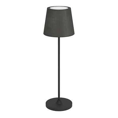 EGLO Leonero Lampa stołowa LED, bezprzewodowa, czarna lampka nocna z metalu z tekstylnym abażurem, możliwość ściemniania dotykowego, ładowanie przez USB, ciepła biel-neutralna biel EGLO Leonero Lampa stołowa LED, bezprzewodowa, czarna lampka nocna z metalu z tekstylnym abażurem, możliwość ściemniania dotykowego, ładowanie przez USB, ciepła biel-neutralna biel