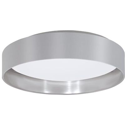 EGLO Lampa sufitowa LED Maserlo, 1-punktowa tekstylna lampa sufitowa, materiał: stal, tkanina, tworzywo sztuczne, kolor: szary, srebrny, biały, Ø: 40,5 cm EGLO Lampa sufitowa LED Maserlo, 1-punktowa tekstylna lampa sufitowa, materiał: stal, tkanina, tworzywo sztuczne, kolor: szary, srebrny, biały, Ø: 40,5 cm