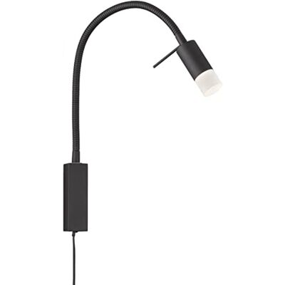 Fischer Kinkiet Spot Flex, lampka na łóżko, Seng piaskowa czerń szer.: 4,00 cm, wys.: 40,00 cm, wył. ściana: 40,00 cm przełącznik sznurkowy 1x LED 4,5 W 2700 550 lm EEG: 30428 Fischer Kinkiet Spot Flex, lampka na łóżko, Seng piaskowa czerń szer.: 4,00 cm, wys.: 40,00 cm, wył. ściana: 40,00 cm przełącznik sznurkowy 1x LED 4,5 W 2700 550 lm EEG: 30428
