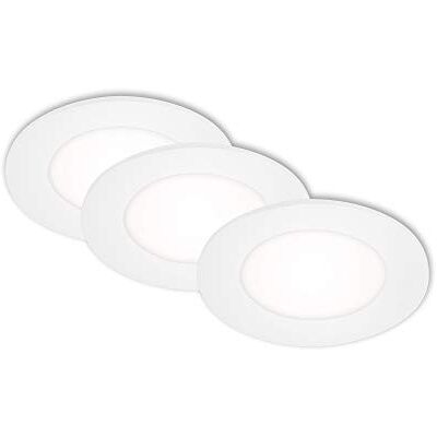 BRILONER Leuchten Lampy LED do zabudowy, zestaw 3-częściowy, lampy sufitowe po 3 W, po 350 lumenów, 4000 kelwinów, IP23, białe, 68 x 30 mm (śr. x wys.) BRILONER Leuchten Lampy LED do zabudowy, zestaw 3-częściowy, lampy sufitowe po 3 W, po 350 lumenów, 4000 kelwinów, IP23, białe, 68 x 30 mm (śr. x wys.)