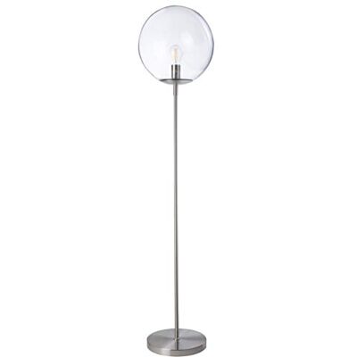 LUSSIOL 233829 Dekoracyjna lampa stojąca, metal/szkło, 40 W, srebrna, Ø 34 x wys. 160 cm LUSSIOL 233829 Dekoracyjna lampa stojąca, metal/szkło, 40 W, srebrna, Ø 34 x wys. 160 cm