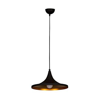 Homemania Lampa wisząca Metal Black kolor czarny metal złoto elektrostatyczne lakiery do salonu, kuchni, sypialni, biura, rozmiar uniwersalny Homemania Lampa wisząca Metal Black kolor czarny metal złoto elektrostatyczne lakiery do salonu, kuchni, sypialni, biura, rozmiar uniwersalny