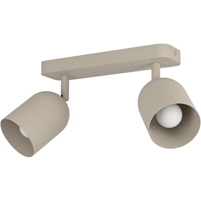 EGLO Tilston lampa sufitowa, 2-żarówkowa reflektor sufitowy do salonuowa oprawa podsufitowa ze stali w kolorze piasku E14 EGLO Tilston lampa sufitowa, 2-żarówkowa reflektor sufitowy do salonuowa oprawa podsufitowa ze stali w kolorze piasku E14