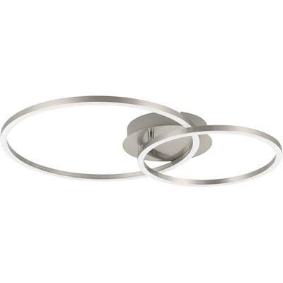 EGLO lampa sufitowa LED Palmaves 2, geometryczna światło podsufitowa światło podsufitowa z metalu w kolorze srebrnym tworzywo sztuczne białym ciepła biel EGLO lampa sufitowa LED Palmaves 2, geometryczna światło podsufitowa światło podsufitowa z metalu w kolorze srebrnym tworzywo sztuczne białym ciepła biel
