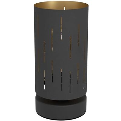 EGLO Lampa stołowa Lytham, lampka nocna, lampa stołowa, stal w kolorze czarnym, tekstylnym w kolorze czarnym, złotym oprawka E27 EGLO Lampa stołowa Lytham, lampka nocna, lampa stołowa, stal w kolorze czarnym, tekstylnym w kolorze czarnym, złotym oprawka E27