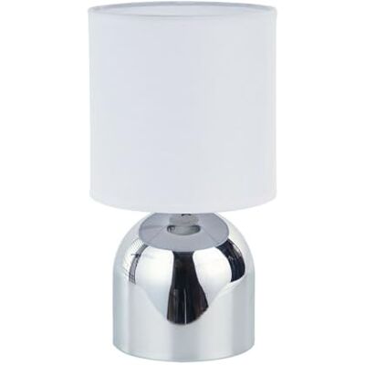 Versa Metalowa lampa stołowa srebrna 14 x 25 x 14 cm Versa Metalowa lampa stołowa srebrna 14 x 25 x 14 cm