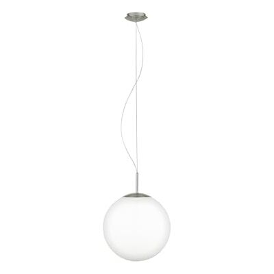 EGLO lampa wisząca Piedale Pro, szklana kula zwisająca nad stołem jadalnym światło sufitowa zwisająca metal w kolorze srebrnym i szkło satynowane białym oprawka E27 Ø 35 cm EGLO lampa wisząca Piedale Pro, szklana kula zwisająca nad stołem jadalnym światło sufitowa zwisająca metal w kolorze srebrnym i szkło satynowane białym oprawka E27 Ø 35 cm