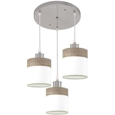 PRENDELUZ Lampa sufitowa 3xe27, wykończenie niklowe/białe i szare drewno, wymiary 42 x 42 cm, idealna do oświetlania nowoczesnych pomieszczeń. PRENDELUZ Lampa sufitowa 3xe27, wykończenie niklowe/białe i szare drewno, wymiary 42 x 42 cm, idealna do oświetlania nowoczesnych pomieszczeń.