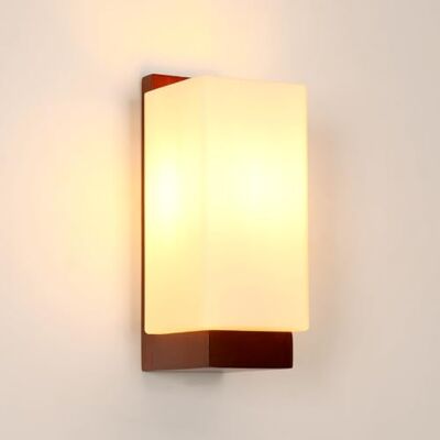 Comely Drewniana Wewnętrzna Oprawa Ścienna, Vintage E27 Lampa Ścienna W Minimalistycznym Designie, Szklany Abażur Oprawa Ścienna Do Sypialni, Salonu, Jadalni, Korytarza, Kawiarni Comely Drewniana Wewnętrzna Oprawa Ścienna, Vintage E27 Lampa Ścienna W Minimalistycznym Designie, Szklany Abażur Oprawa Ścienna Do Sypialni, Salonu, Jadalni, Korytarza, Kawiarni