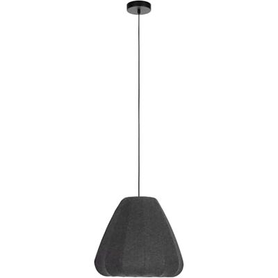 EGLO Barlaston 1-punktowy żyrandol na stół jadalny, szary i czarny metal tkanina żyrandol do jadalni, żyrandol E27, średnica 35 cm EGLO Barlaston 1-punktowy żyrandol na stół jadalny, szary i czarny metal tkanina żyrandol do jadalni, żyrandol E27, średnica 35 cm