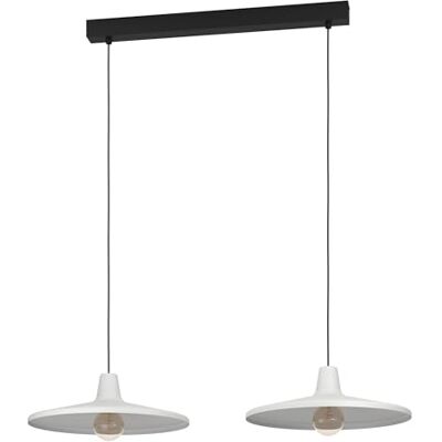 EGLO Miniere lampa wisząca, na stół jadalny, 2 światła szara metalowa lampa wisząca drewniana lampa wisząca z gniazdem E27, 100 cm EGLO Miniere lampa wisząca, na stół jadalny, 2 światła szara metalowa lampa wisząca drewniana lampa wisząca z gniazdem E27, 100 cm