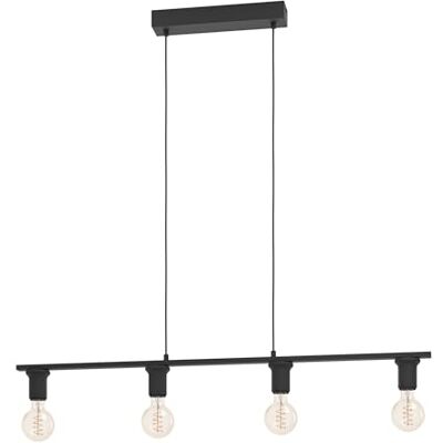 EGLO Lampa wisząca Capoliveri-E, oprawa sufitowa nad stół, na indywidualne klosze, stal czarna, oprawka E27 EGLO Lampa wisząca Capoliveri-E, oprawa sufitowa nad stół, na indywidualne klosze, stal czarna, oprawka E27