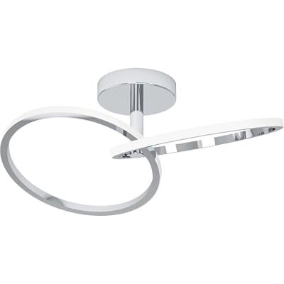 EGLO LED lampa sufitowa Congiunti, pierścienie do salonu i przedpokoju, metalowa oświetlenie chromowana, światło ciepłe i zimne EGLO LED lampa sufitowa Congiunti, pierścienie do salonu i przedpokoju, metalowa oświetlenie chromowana, światło ciepłe i zimne