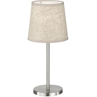 Fischer Lampa stołowa Rimini kolor niklowy matowy abażur w kolorze piaskowym len wys.: 30 cm, śr.: 14 cm z przełącznikiem sznurkowym 1 x E14 maks. 25 W bez żarówki Fischer Lampa stołowa Rimini kolor niklowy matowy abażur w kolorze piaskowym len wys.: 30 cm, śr.: 14 cm z przełącznikiem sznurkowym 1 x E14 maks. 25 W bez żarówki
