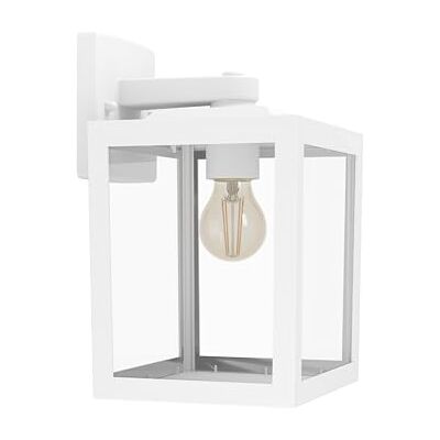 EGLO lampa ścienna zewnętrzna Olgiata-E, vintage światło światło oprawa downlight tworzywo sztuczne w kolorze białym i przezroczystym oprawka E27 IP44 EGLO lampa ścienna zewnętrzna Olgiata-E, vintage światło światło oprawa downlight tworzywo sztuczne w kolorze białym i przezroczystym oprawka E27 IP44