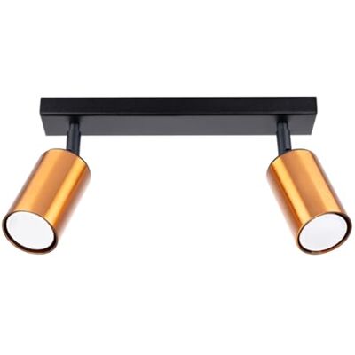 SOLLUX lighting Winx Kinkiet Lampa Sufitowa Plafon Lampa dekoracyjna Lampa LED Niskie zużycie energii GU10, 2x max 10W LED, ~230V, 50Hz Czarna/Miedź 18x7,5x32cm SOLLUX lighting Winx Kinkiet Lampa Sufitowa Plafon Lampa dekoracyjna Lampa LED Niskie zużycie energii GU10, 2x max 10W LED, ~230V, 50Hz Czarna/Miedź 18x7,5x32cm