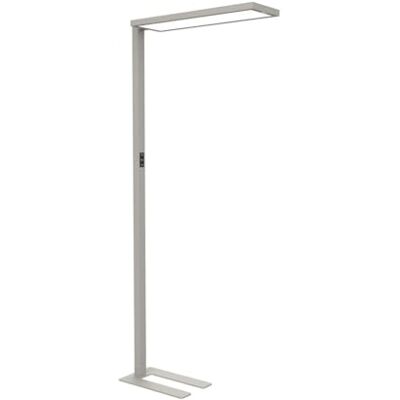 MAUL Lampa podłogowa LED senja srebrna do biura z sensorami płynne przyciemnianie, barwa ciepła do dziennej, mniej olśnień, światło góra dół, stabilna podstawa MAUL Lampa podłogowa LED senja srebrna do biura z sensorami płynne przyciemnianie, barwa ciepła do dziennej, mniej olśnień, światło góra dół, stabilna podstawa