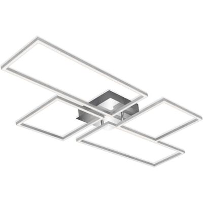 BRILONER Leuchten Lampa sufitowa LED, ściemniana, w zestawie pilot zdalnego sterowania, sterowanie temperaturą barwową, funkcja oświetlenia nocnego, timer, 54 W, 5500 lumenów, chromowane aluminium, 1100 x 540 x 98 mm (dł. x szer. x wys.) BRILONER Leuchten Lampa sufitowa LED, ściemniana, w zestawie pilot zdalnego sterowania, sterowanie temperaturą barwową, funkcja oświetlenia nocnego, timer, 54 W, 5500 lumenów, chromowane aluminium, 1100 x 540 x 98 mm (dł. x szer. x wys.)