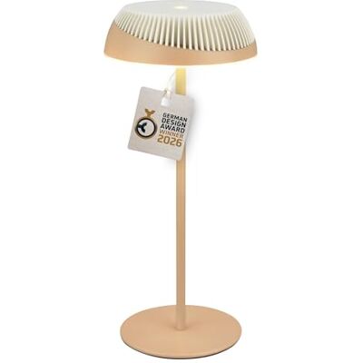 BRILONER Alusta Ładowalna lampa stołowa bezprzewodowa, dotykowy ściemniacz z płynną regulacją, ip44, kabel usb-c, LED model przenośny, German Design Award 2026, 14x32 cm, beżowy i złamana biel BRILONER Alusta Ładowalna lampa stołowa bezprzewodowa, dotykowy ściemniacz z płynną regulacją, ip44, kabel usb-c, LED model przenośny, German Design Award 2026, 14x32 cm, beżowy i złamana biel