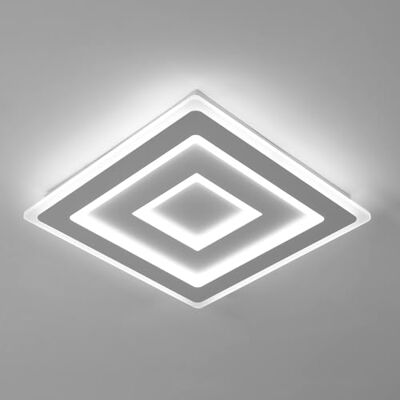 Comely nowoczesna kwadratowa lampa sufitowa LED, 52W 5850LM nowoczesna, biały żyrandol sufitowy LED do sypialni, salonu białe światło 6500K, 40cm Comely nowoczesna kwadratowa lampa sufitowa LED, 52W 5850LM nowoczesna, biały żyrandol sufitowy LED do sypialni, salonu białe światło 6500K, 40cm