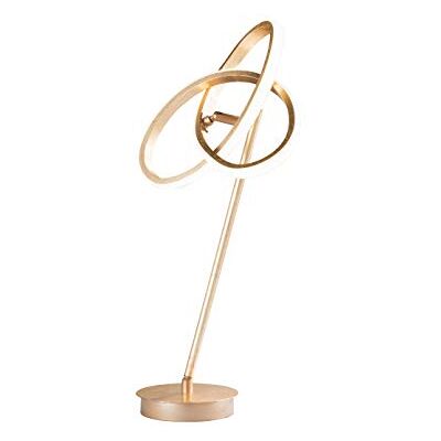 WOFI Lampa stołowa LED, 1-punktowa, 13 W, okrągła podstawa, z włącznikiem, o wyglądzie złota WOFI Lampa stołowa LED, 1-punktowa, 13 W, okrągła podstawa, z włącznikiem, o wyglądzie złota