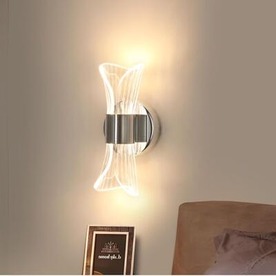 Comely Wewnętrzny Kinkiet LED, 12W Nowoczesna Chromowana Lampa Ścienna, 3 Temperatury Barwowe 3000K/4500K/6500K Akrylowa Oprawa Ścienna Do Salonu, Sypialni, Schodów, Korytarza Comely Wewnętrzny Kinkiet LED, 12W Nowoczesna Chromowana Lampa Ścienna, 3 Temperatury Barwowe 3000K/4500K/6500K Akrylowa Oprawa Ścienna Do Salonu, Sypialni, Schodów, Korytarza