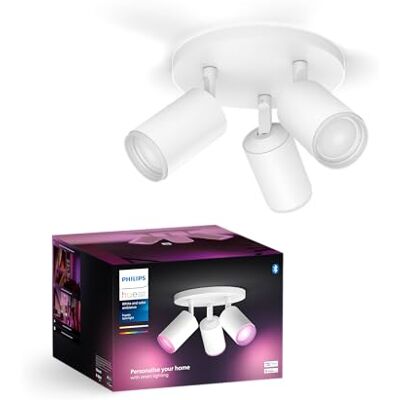 Philips White & Color Ambiance Fugato Spot 3 flg. biały 3x350lm, regulowany, 16 milionów kolorów, sterowany za pomocą aplikacji, kompatybilny z Amazon Alexa (Echo, Echo Dot) Philips White & Color Ambiance Fugato Spot 3 flg. biały 3x350lm, regulowany, 16 milionów kolorów, sterowany za pomocą aplikacji, kompatybilny z Amazon Alexa (Echo, Echo Dot)