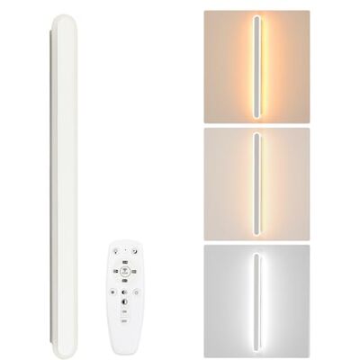 Osairous Kinkiet Wewnętrzny LED, 22W Regulowana Lampa Ścienna Z Funkcją Pamięci I Pilotem, Nowoczesny Design Linii Oprawy Ścienne Wewnętrzne Do Sypialni Salonu Korytarza Schodów, Biały, 80CM Osairous Kinkiet Wewnętrzny LED, 22W Regulowana Lampa Ścienna Z Funkcją Pamięci I Pilotem, Nowoczesny Design Linii Oprawy Ścienne Wewnętrzne Do Sypialni Salonu Korytarza Schodów, Biały, 80CM