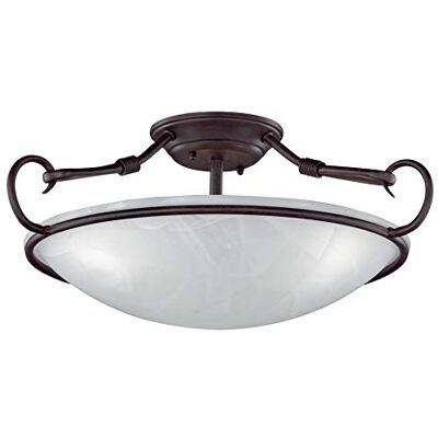 Fischer Como Lampa Sufitowa, Brązowy/Biały, 44 x 44 x 19 cm Fischer Como Lampa Sufitowa, Brązowy/Biały, 44 x 44 x 19 cm