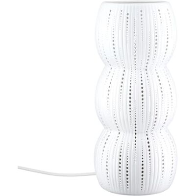 GILDE Lampa stołowa Falco – porcelana — matowa biel — wysokość 28 cm x Ø 12 cm — lampa punktowa GILDE Lampa stołowa Falco – porcelana — matowa biel — wysokość 28 cm x Ø 12 cm — lampa punktowa