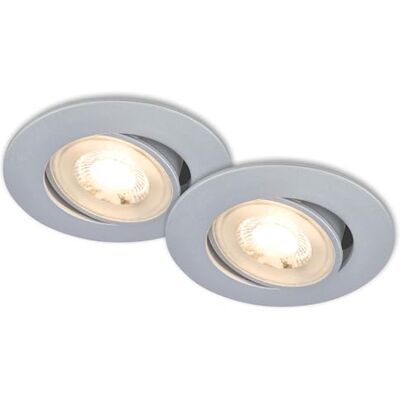BRILONER Zestaw 2 płaskich reflektorów LED 230 V, obrotowe, ciepłe białe światło, reflektor sufitowy, bardzo płaski, 8 x 3,2 cm, chrom matowy BRILONER Zestaw 2 płaskich reflektorów LED 230 V, obrotowe, ciepłe białe światło, reflektor sufitowy, bardzo płaski, 8 x 3,2 cm, chrom matowy