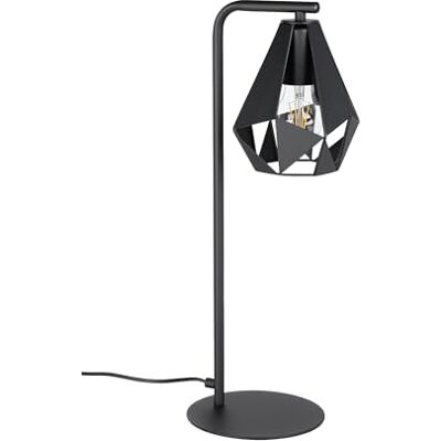 EGLO lampa stołowa Carlton 5, dekoracyjna światło vintage lampka nocna z kloszem światło do salonu czarnego metalu oprawa E27 EGLO lampa stołowa Carlton 5, dekoracyjna światło vintage lampka nocna z kloszem światło do salonu czarnego metalu oprawa E27