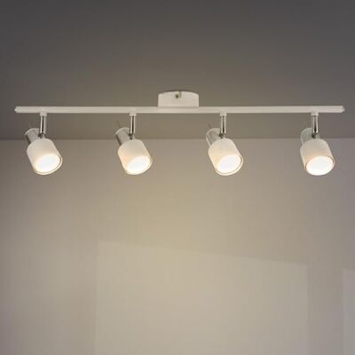 M Ledme Lampa sufitowa z serii White 4 reflektory GU10, do użytku w suchych pomieszczeniach IP20, żarówka nie jest dołączona, nadaje się do łazienki, salonu, sypialni i kuchni M Ledme Lampa sufitowa z serii White 4 reflektory GU10, do użytku w suchych pomieszczeniach IP20, żarówka nie jest dołączona, nadaje się do łazienki, salonu, sypialni i kuchni
