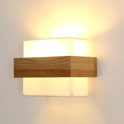 Toolight Comely Kinkiet Wewnętrzny Drewno, Lampa Ścienna Z Kloszem Tkaninowym E27, Oprawa Ścienna Wewnętrzna Do Sypialni Korytarza Schodów Salonu, Kwadratowa (Żarówka Nie Dołączona) Toolight Comely Kinkiet Wewnętrzny Drewno, Lampa Ścienna Z Kloszem Tkaninowym E27, Oprawa Ścienna Wewnętrzna Do Sypialni Korytarza Schodów Salonu, Kwadratowa (Żarówka Nie Dołączona)