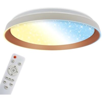BRILONER Lampa sufitowa LED z pilotem, ściemnialna z CCT od ciepłej do dziennej bieli, efekt gwiezdnego nieba, oświetlenie do salonu i sypialni, 51 x 7,5 cm, szary ciepły coffee BRILONER Lampa sufitowa LED z pilotem, ściemnialna z CCT od ciepłej do dziennej bieli, efekt gwiezdnego nieba, oświetlenie do salonu i sypialni, 51 x 7,5 cm, szary ciepły coffee