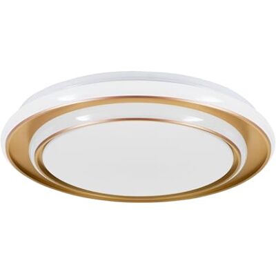 EGLO Lampa sufitowa LED Moschetta, okrągła z pilotem, do przedpokoju i sypialni, metal złoty, biały plastik, ciepłe i zimne światło, Ø 40 cm EGLO Lampa sufitowa LED Moschetta, okrągła z pilotem, do przedpokoju i sypialni, metal złoty, biały plastik, ciepłe i zimne światło, Ø 40 cm