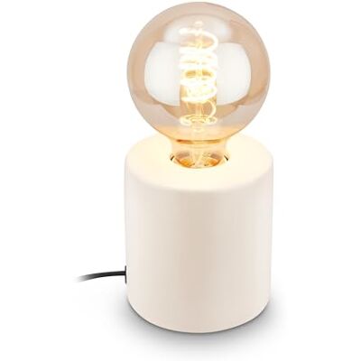 BRILONER Lampa stołowa z przełącznikiem kablowym, ceramiczna podstawa, E27, maks. 10 W, lampka nocna, lampka, lampa biurowa, lampka do czytania, 10 x 10,3 cm, stara biel BRILONER Lampa stołowa z przełącznikiem kablowym, ceramiczna podstawa, E27, maks. 10 W, lampka nocna, lampka, lampa biurowa, lampka do czytania, 10 x 10,3 cm, stara biel