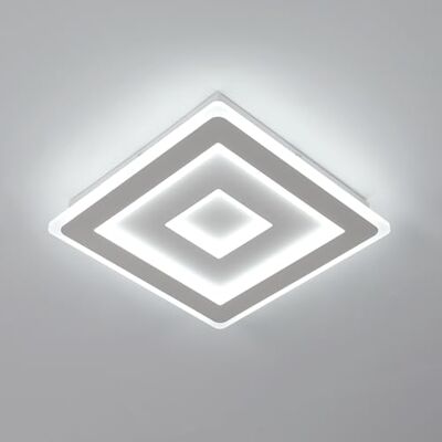 Comely nowoczesna kwadratowa lampa sufitowa LED, 42W 4725LM 30cm biały żyrandol sufitowy LED do sypialni, salonu, zimne białe światło 6500K Comely nowoczesna kwadratowa lampa sufitowa LED, 42W 4725LM 30cm biały żyrandol sufitowy LED do sypialni, salonu, zimne białe światło 6500K