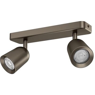 EGLO 2-punktowa lampa sufitowa Camaldoli, reflektor sufitowy z elastycznymi 3 reflektorami oprawa podsufitowa ze stali w kolorze brązowym GU10 EGLO 2-punktowa lampa sufitowa Camaldoli, reflektor sufitowy z elastycznymi 3 reflektorami oprawa podsufitowa ze stali w kolorze brązowym GU10