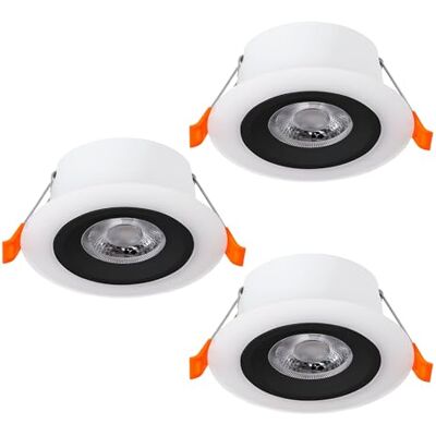 EGLO Calonge zestaw 3 reflektorów LED do zabudowy, lampa sufitowa, okrągła lampa do zabudowy, oświetlenie sufitu podwieszanego, reflektor sufitowy z tworzywa sztucznego w kolorze czarnym i białym, Ø 7 EGLO Calonge zestaw 3 reflektorów LED do zabudowy, lampa sufitowa, okrągła lampa do zabudowy, oświetlenie sufitu podwieszanego, reflektor sufitowy z tworzywa sztucznego w kolorze czarnym i białym, Ø 7
