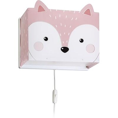 Dalber Lampa ścienna dla dzieci, lampa ścienna, pokój dziecięcy Little Fox zwierzęta lis, róża, 64588, E27 Dalber Lampa ścienna dla dzieci, lampa ścienna, pokój dziecięcy Little Fox zwierzęta lis, róża, 64588, E27